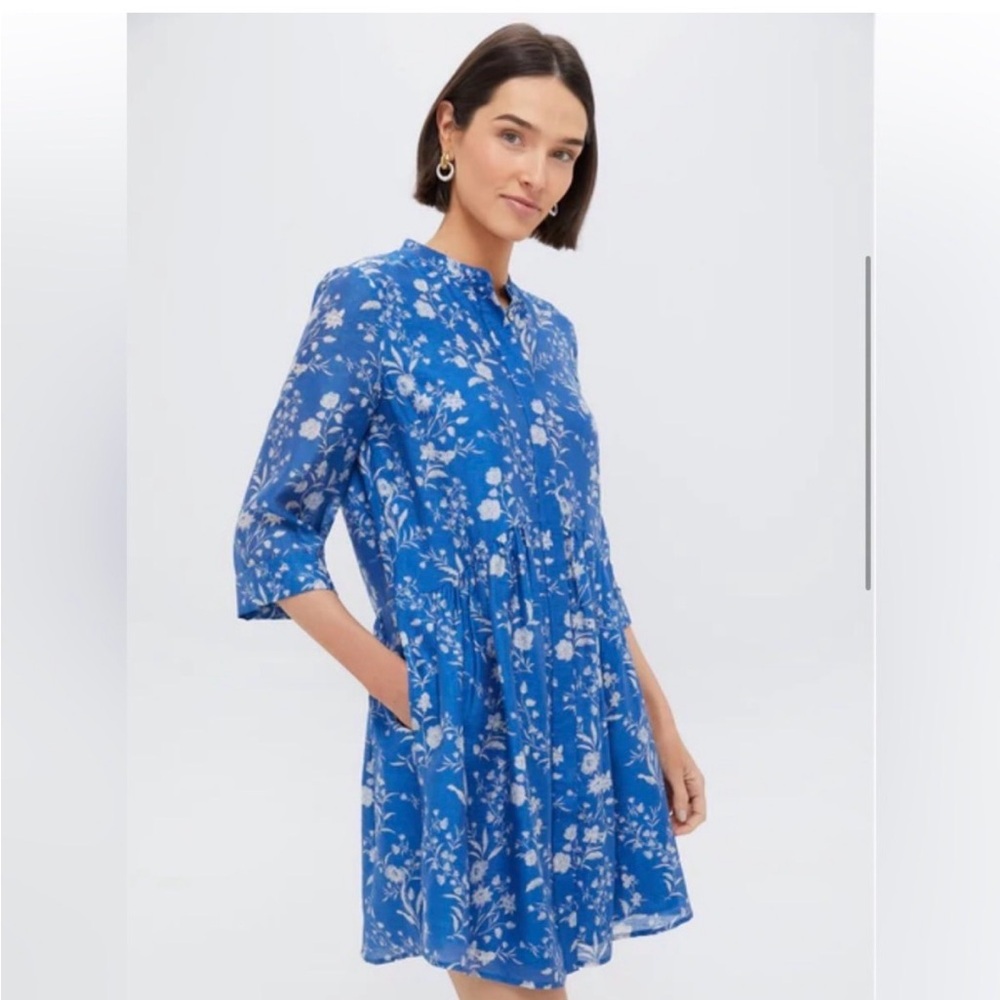 Tuckernuck Limoges Floral Royal Shirt Dress